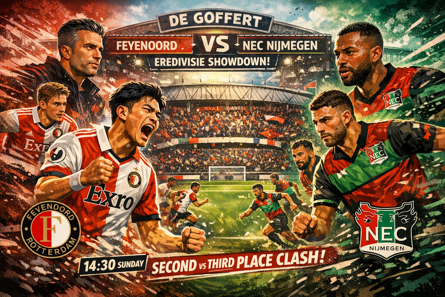 Feyenoord and NEC Converge at De Goffert in a Defining Eredivisie Encounter